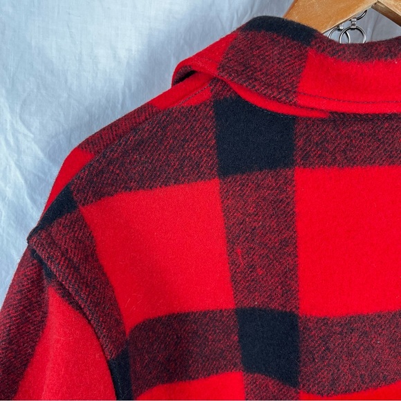 Filson Vintage Mackinaw Wool Cruiser Jacket Mens M L Buffalo Check Red Black - Picture 14 of 16
